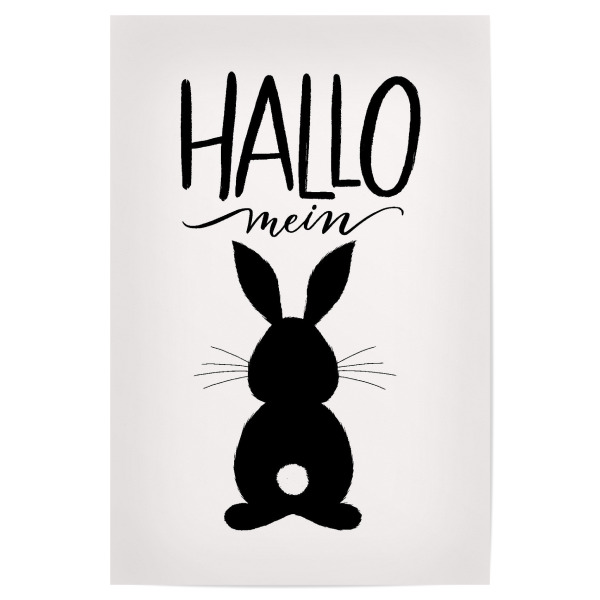 Poster 30x20 cm "Hallo mein Hase" artboxONE - Typografie,Tiere,Menschen,Liebe,Lustig
