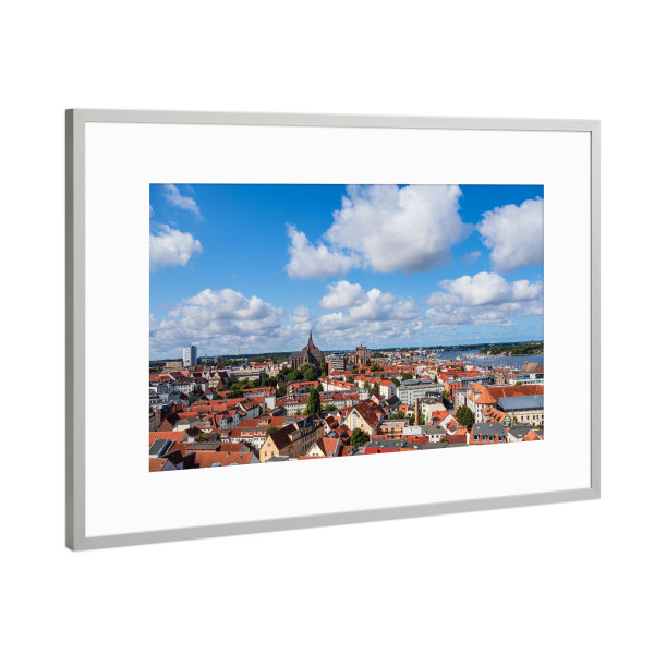 Poster mit Rahmen Silber "Blick über Rostock" artboxONE - Reise,Architektur,Städte / Weitere
