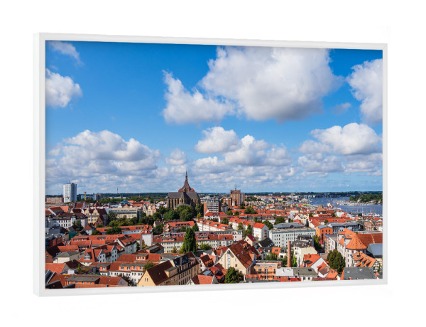 Poster mit weißem Rahmen "Blick über Rostock" artboxONE - Reise,Architektur,Städte / Weitere
