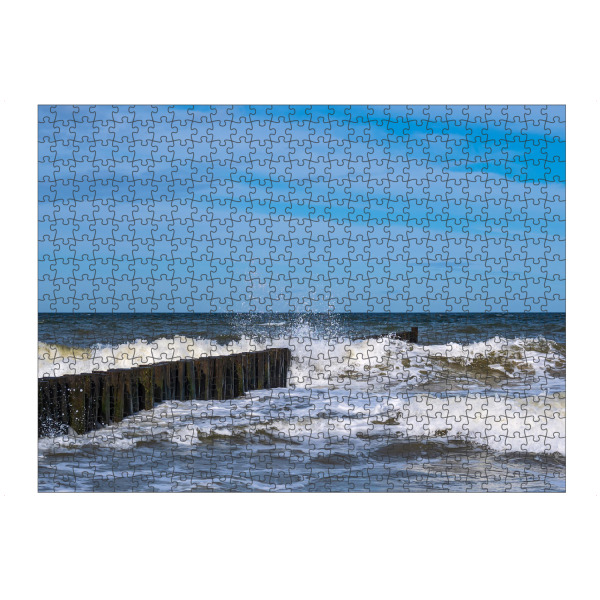 artboxONE Puzzle "Buhne mit Wellen" artboxONE - Natur,Reise,Reise / Strand und Meer
