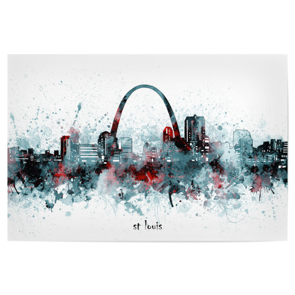 Poster 30x20 cm "St louis skyline artistic grey" artboxONE - Städte,Reise,Architektur