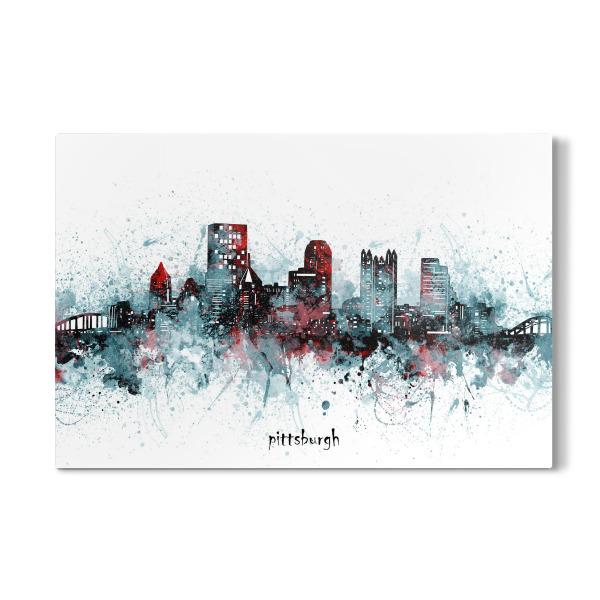 Galerie-Print "Pittsburgh skyline artistic grey" 30x20 cm artboxONE