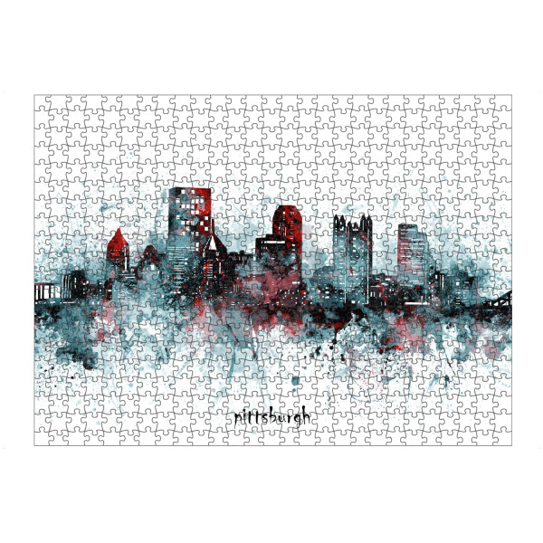Puzzle Ravensburger "Pittsburgh skyline artistic grey" artboxONE - Städte,Reise,Architektur