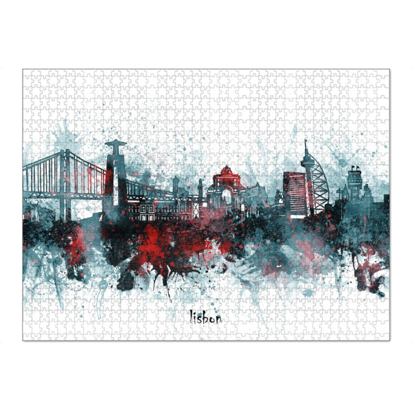 Puzzle Ravensburger "Lisbon skyline artistic grey" artboxONE - Städte,Reise,Architektur