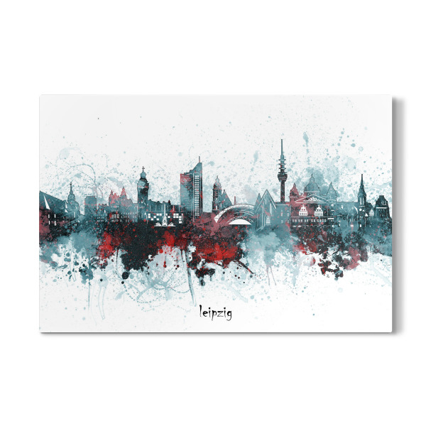 Galerie-Print "Leipzig skyline artistic grey" 30x20 cm artboxONE