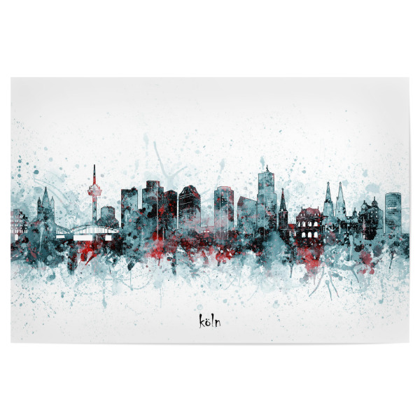 Poster "Cologne skyline artistic grey" artboxONE - Städte,Städte / Köln,Reise,Architektur