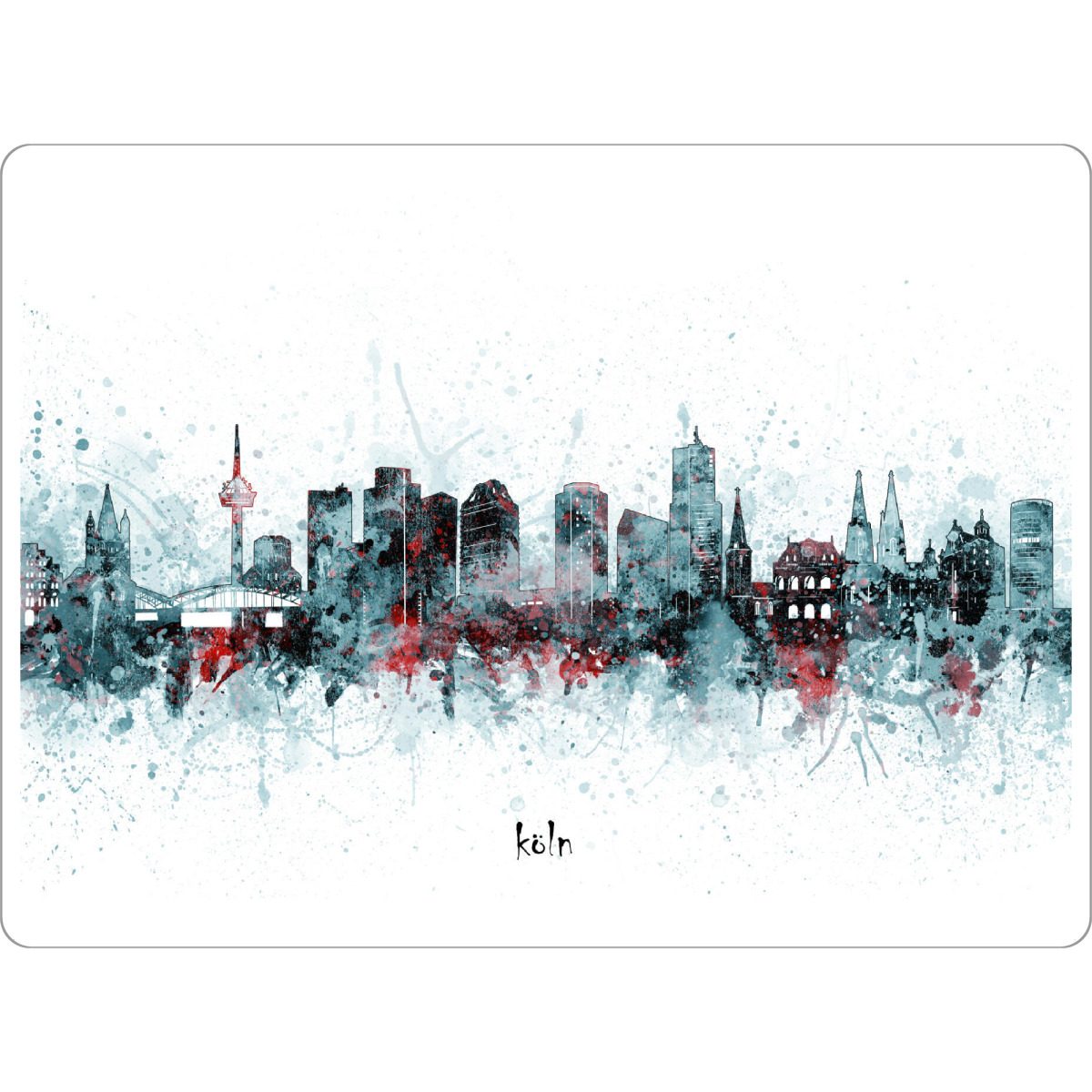 Tischset "Cologne skyline artistic grey" artboxONE - Städte,Städte / Köln,Reise,Architektur