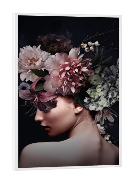 Poster mit weißem Rahmen "Floral Woman Classic" artboxONE - Natur,Menschen