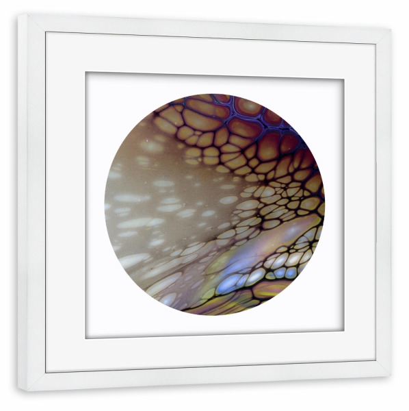 Poster mit Rahmen weiß "Dark Cells" artboxONE - Abstrakt