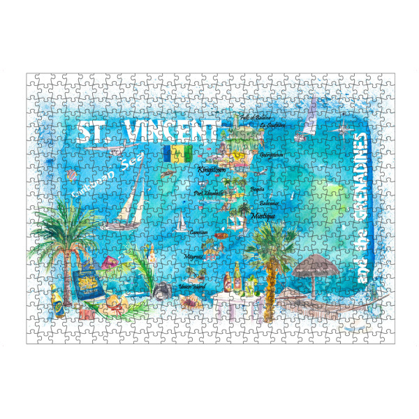 Puzzle Ravensburger "St Vincent Grenadines Map" artboxONE - Natur,Reise,Reise / Strand und Meer,Kartografie