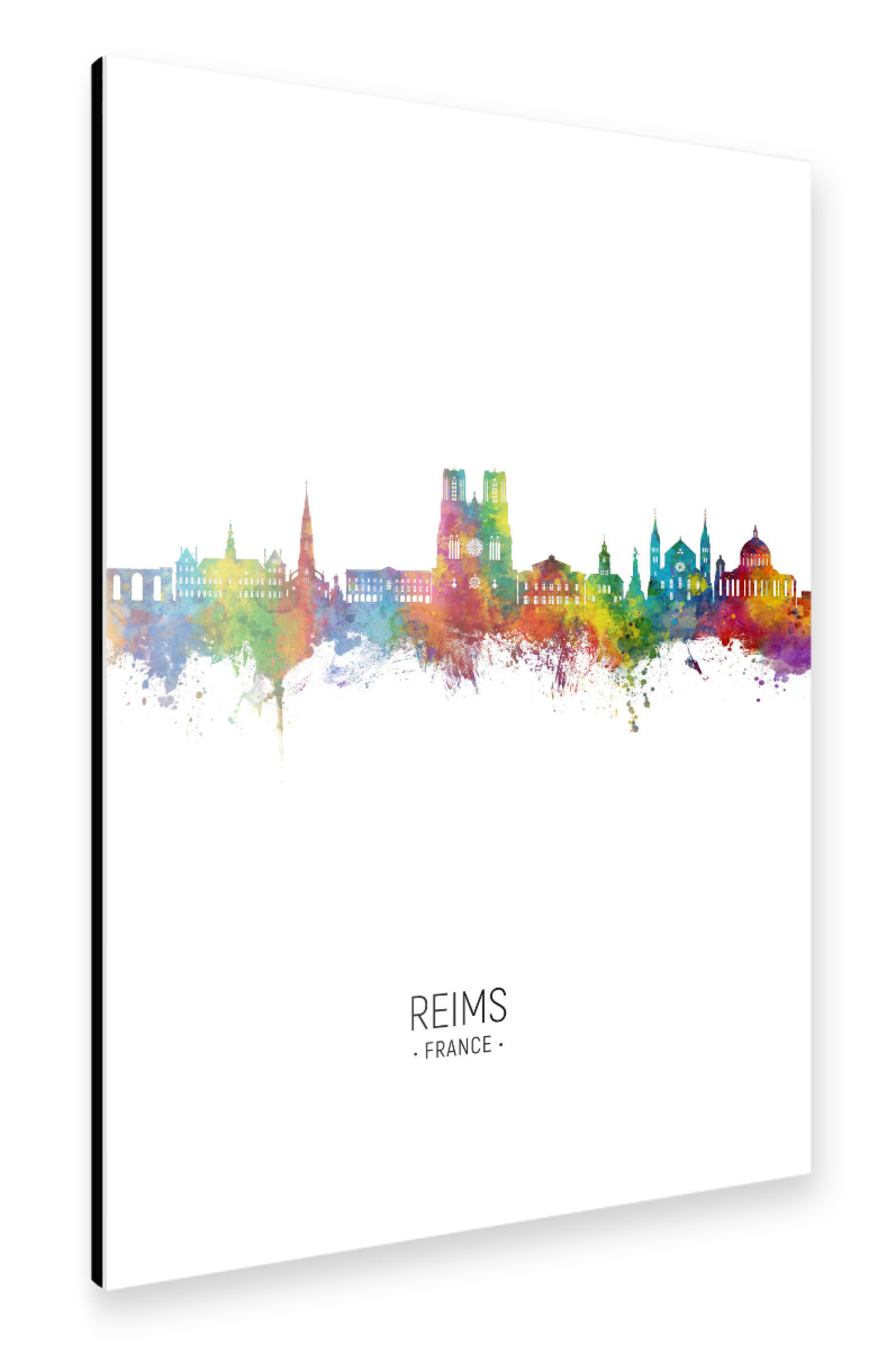 Alu-Dibond "Reims France Skyline Portrait" 30x20 cm artboxONE