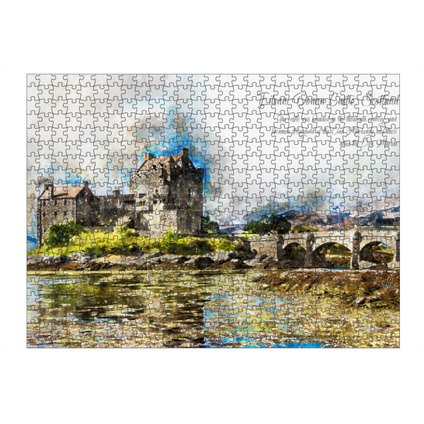 Puzzle Ravensburger "Eilean Donan Castle Aquarell" artboxONE - Architektur,Reise / Länder