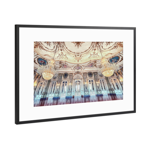 Poster mit Rahmen Schwarz (Metallic) "Palace of Queluz" artboxONE - Städte,Reise,Architektur,Reise / Länder,Städte / Weitere