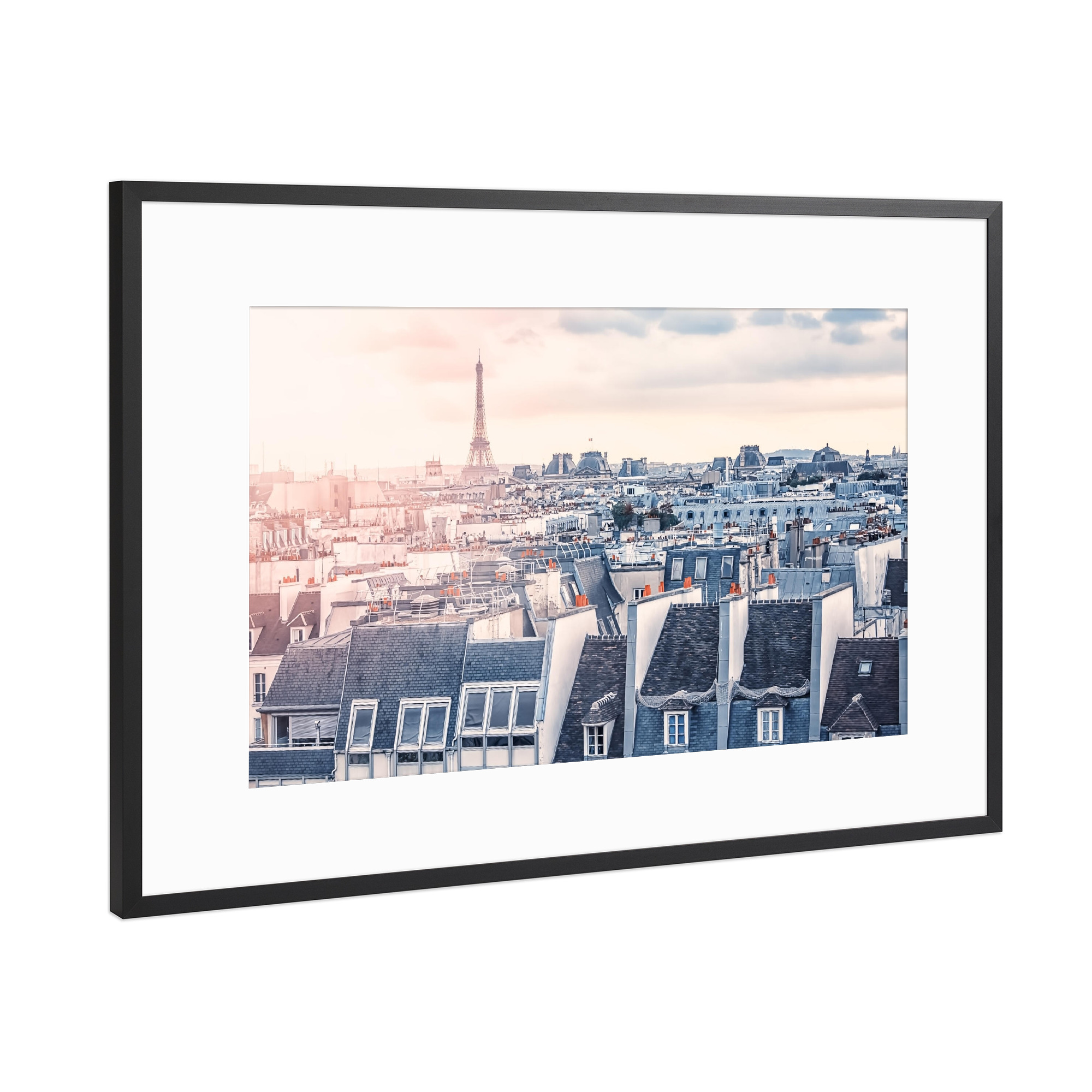 Poster mit Rahmen Schwarz (Metallic) "Paris roofs" artboxONE - Städte,Reise,Architektur,Städte / Paris,Reise / Länder