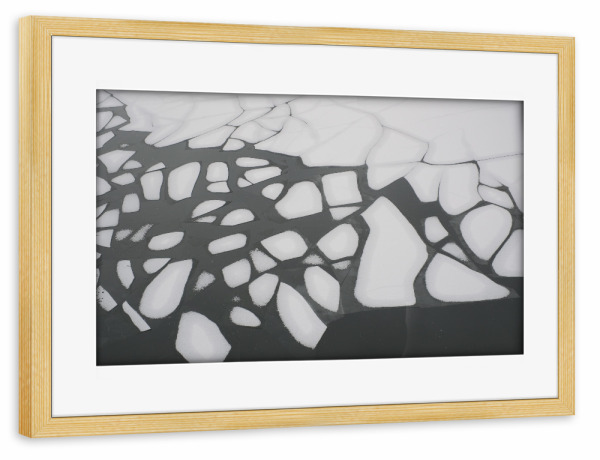 Poster mit Rahmen kiefer "Splash" artboxONE - Natur,Schwarzweiß,Geometrie,Liebe - Eis,Ice,Nature,Natur,Cold,Kälte,Eisschollen