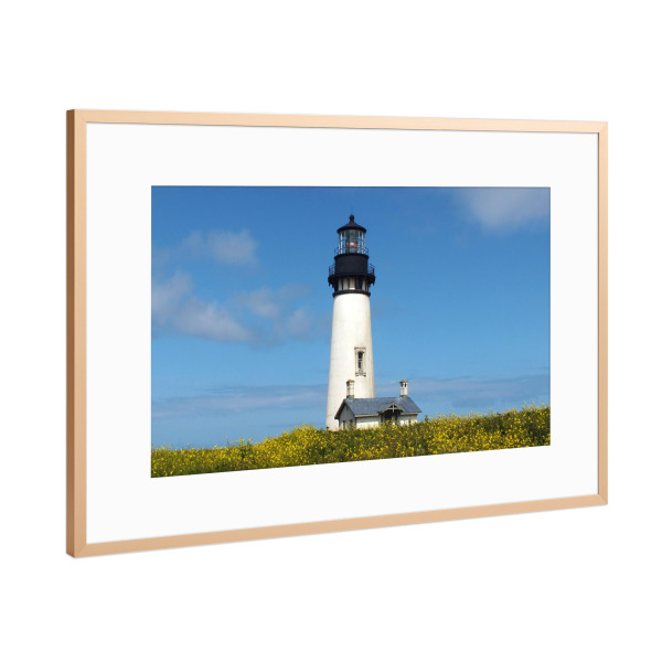 Poster mit Rahmen Kupfer "Yaquina head lighthouse, Oregon" artboxONE - Reise,Architektur,Reise / Strand und Meer,Reise / Länder