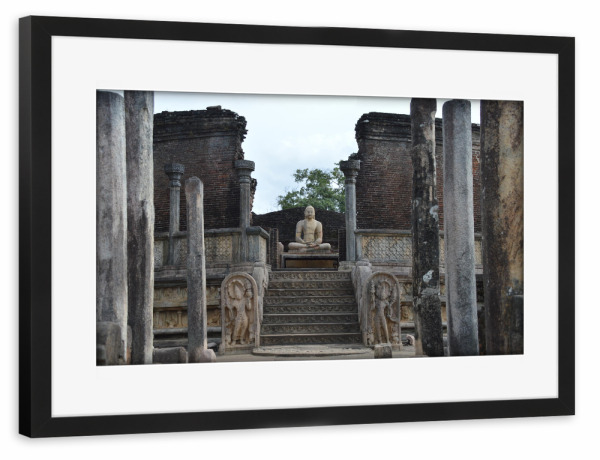 Poster mit Rahmen schwarz "Polornnaruwa (Sri Lanka)" artboxONE - Reise,Architektur,Reise / Asien,Reise / Länder