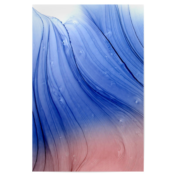 Poster 30x20 cm "Blue and Pink Waves" artboxONE - Abstrakt