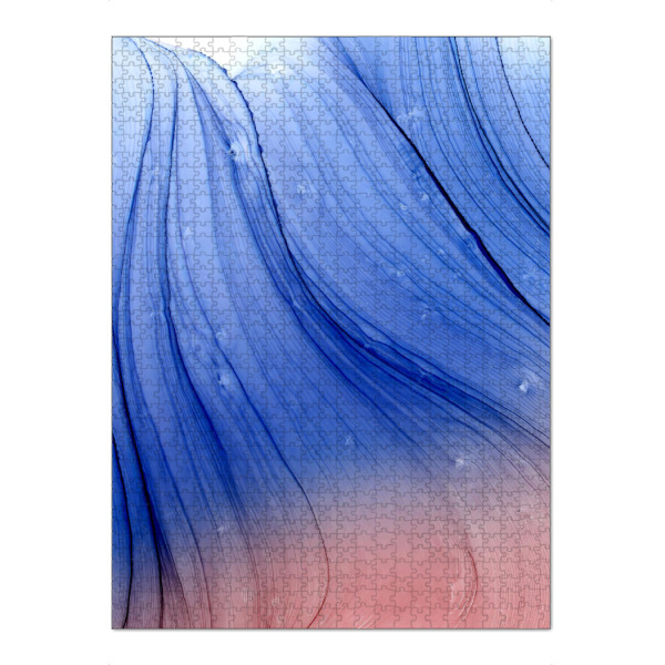 Puzzle Ravensburger "Blue and Pink Waves" artboxONE - Abstrakt