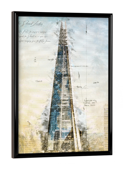 Poster mit schwarzem Rahmen "The Shard, London" artboxONE - Städte / London,Reise,Architektur