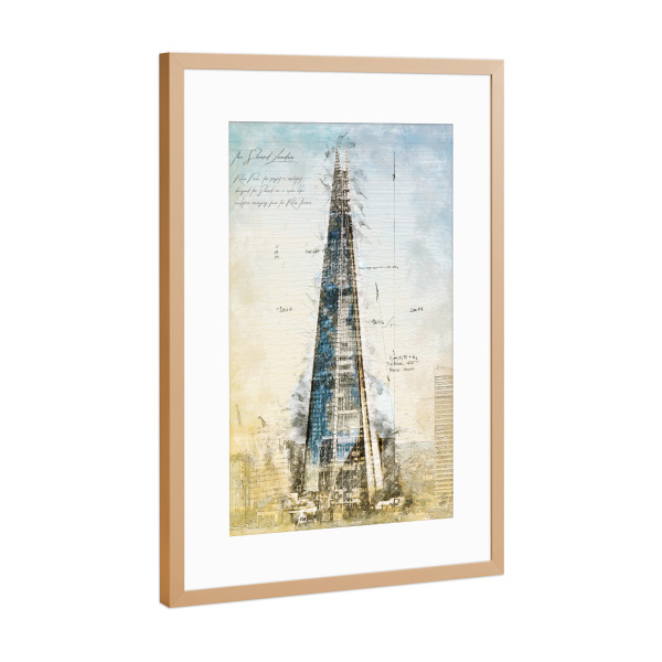 Poster mit Rahmen Kupfer "The Shard, London" artboxONE - Städte / London,Reise,Architektur