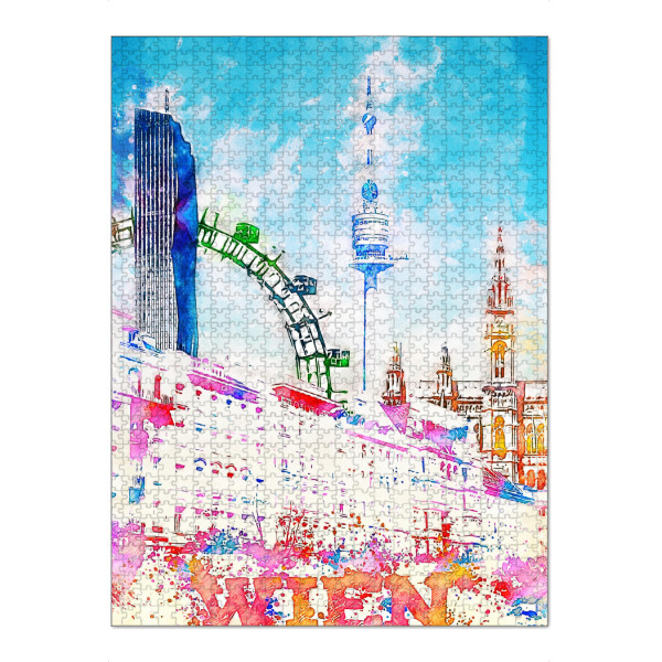 Puzzle Ravensburger "Wien Collage in bunt" artboxONE - Städte,Architektur,Städte / Wien
