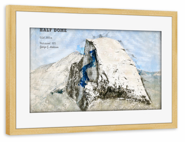Poster mit Rahmen kiefer "Half Dome" artboxONE - Natur,Reise / Länder