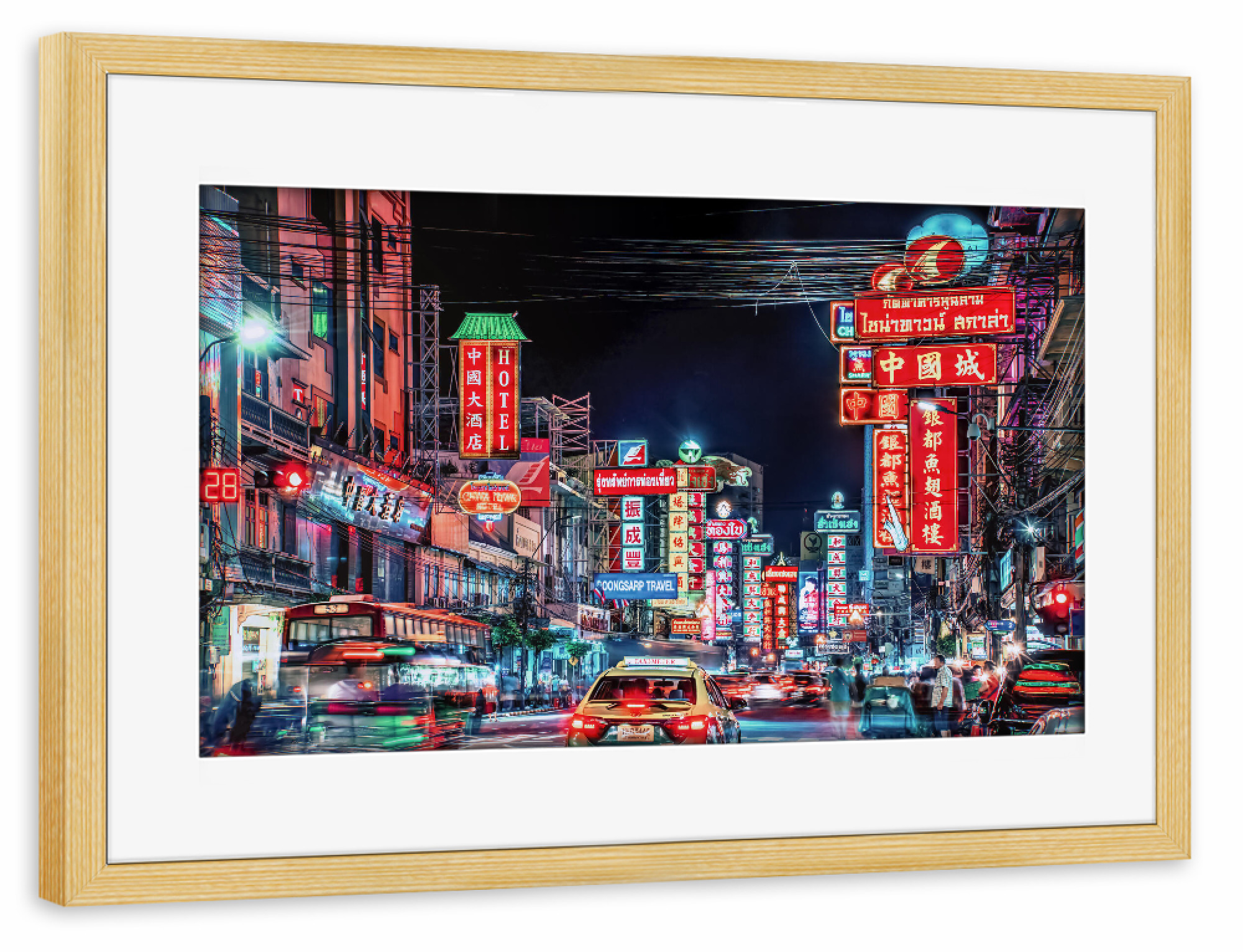 Poster mit Rahmen kiefer "Bangkok by night" artboxONE - Städte,Reise,Reise / Asien,Reise / Länder,Städte / Weitere