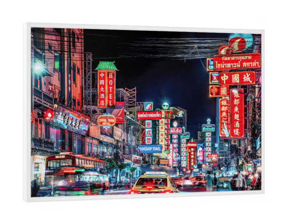 Poster mit weißem Rahmen "Bangkok by night" artboxONE - Städte,Reise,Reise / Asien,Reise / Länder,Städte / Weitere