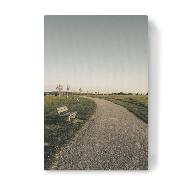 Leinwandbild "Bucolism h" artboxONE - Natur - Nature,Bucolic,Farm,Trees,Street,Straße,Weg,Way,Countryside,Bench,Path,Field