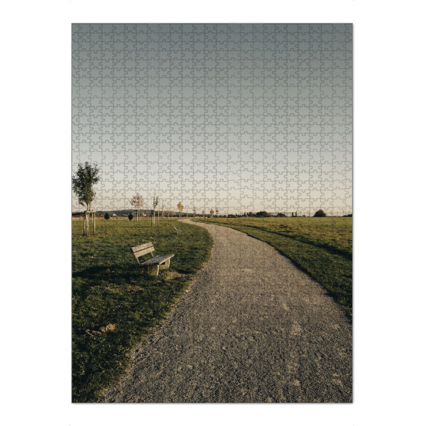 Puzzle Ravensburger "Bucolism h" artboxONE - Natur - Nature,Bucolic,Farm,Trees,Street,Straße,Weg,Way,Countryside,Bench,Path,Field - Bild nature