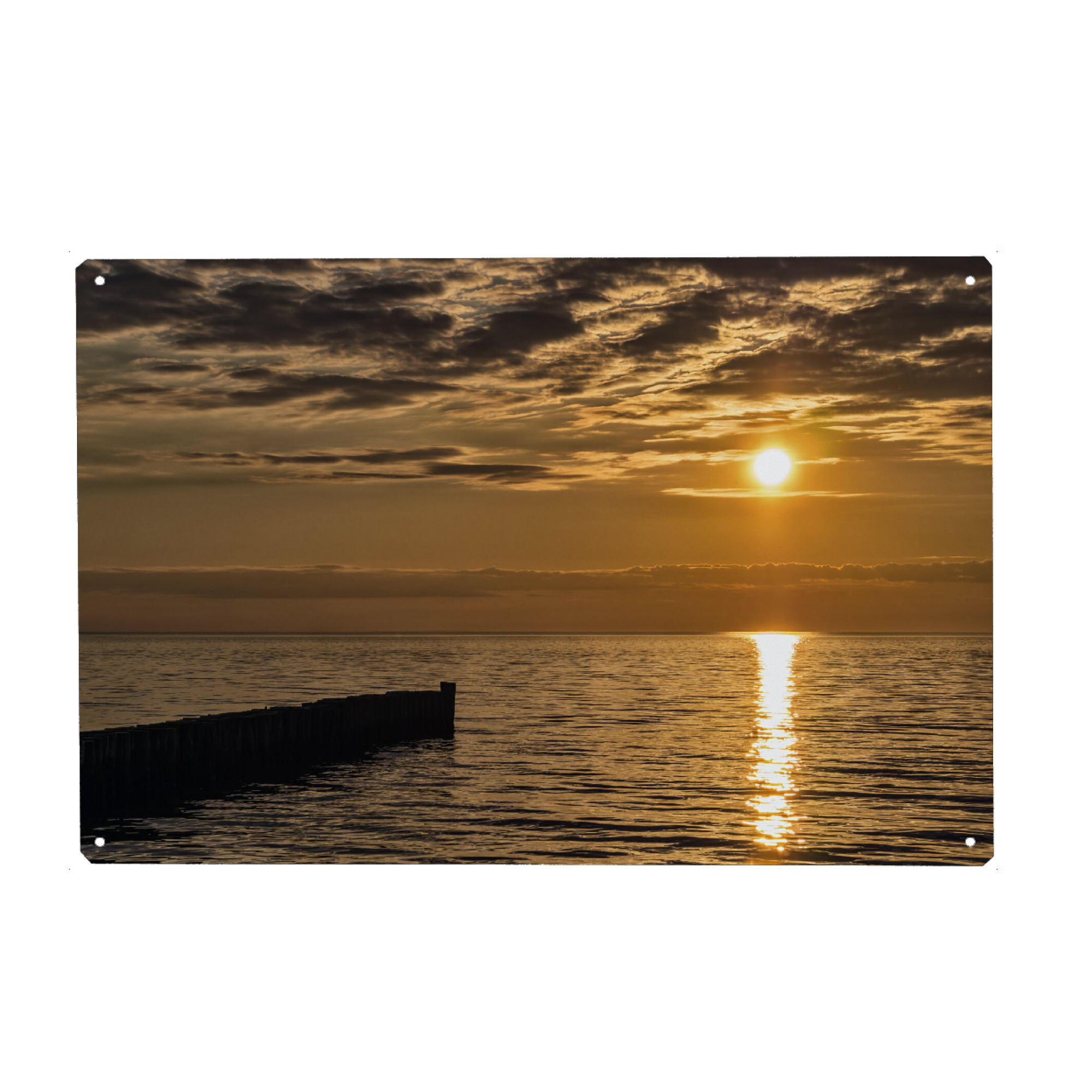 Metall Poster "Wustrow Sonnenuntergang" artboxONE - Natur,Reise,Reise / Strand und Meer