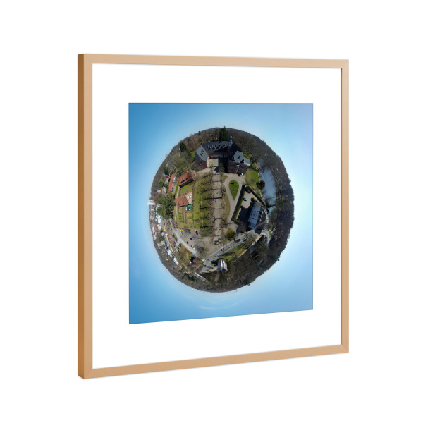 Poster mit Rahmen Kupfer "Reinbeker Schloss - Westansicht" artboxONE - Städte,Natur,Reise,Architektur,Reise / Länder