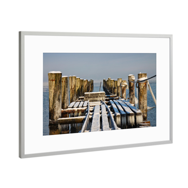 Poster mit Rahmen Silber "Winter in Zingst" artboxONE - Natur,Reise,Architektur,Reise / Strand und Meer