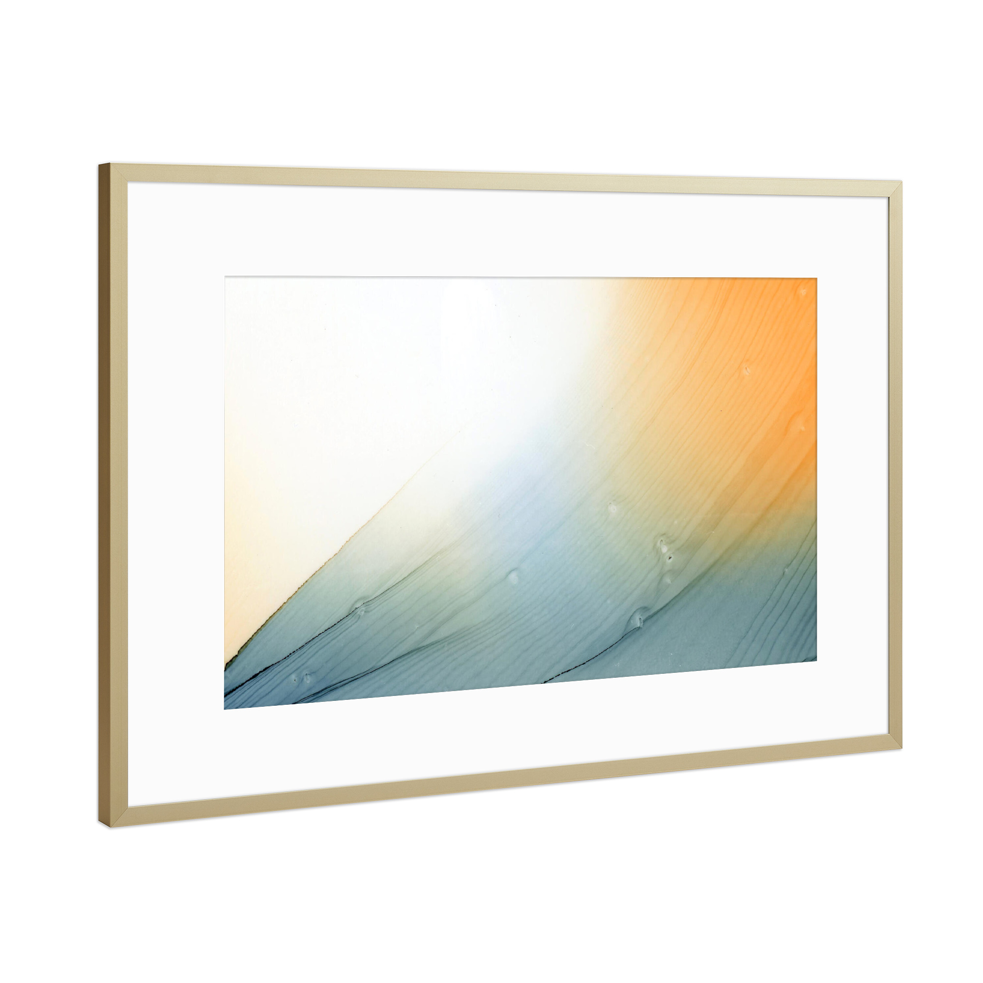 Poster mit Rahmen Gold "Good Day - Waves art" artboxONE - Abstrakt