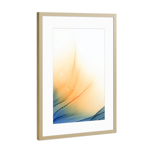 Poster mit Rahmen Gold "Bunt the Hill" artboxONE - Abstrakt