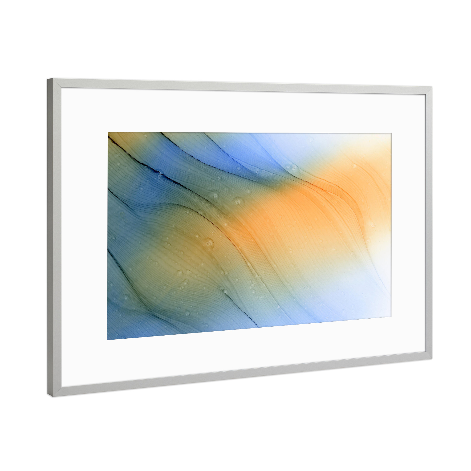 Poster mit Rahmen Silber "Cold but warm Feeling - waves" artboxONE - Abstrakt