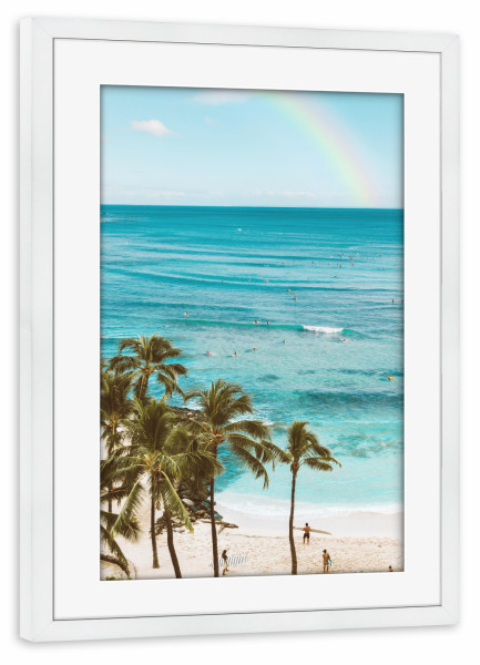 Poster mit Rahmen weiß "Paradise Beach" artboxONE - Natur,Reise,Menschen,Reise / Strand und Meer