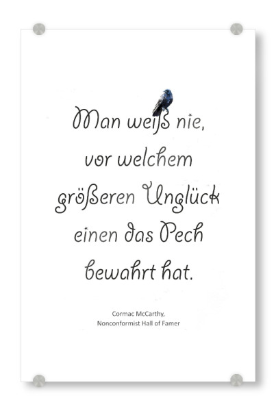 Acrylglasbild "Unglück und Pech" artboxONE - Typografie