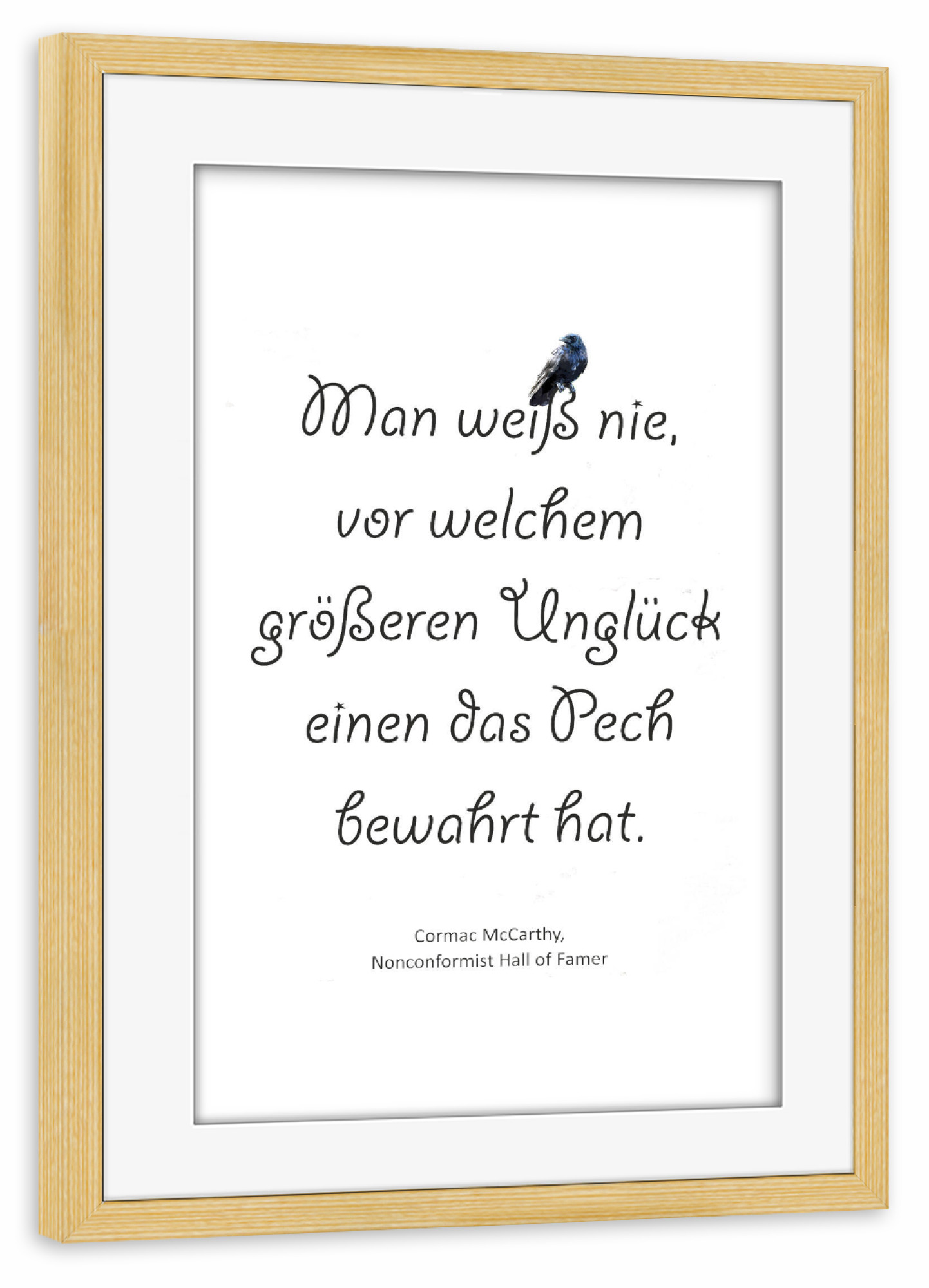 Poster mit Rahmen kiefer "Unglück und Pech" artboxONE - Typografie