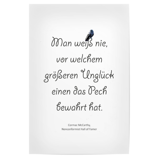 Poster "Unglück und Pech" artboxONE - Typografie
