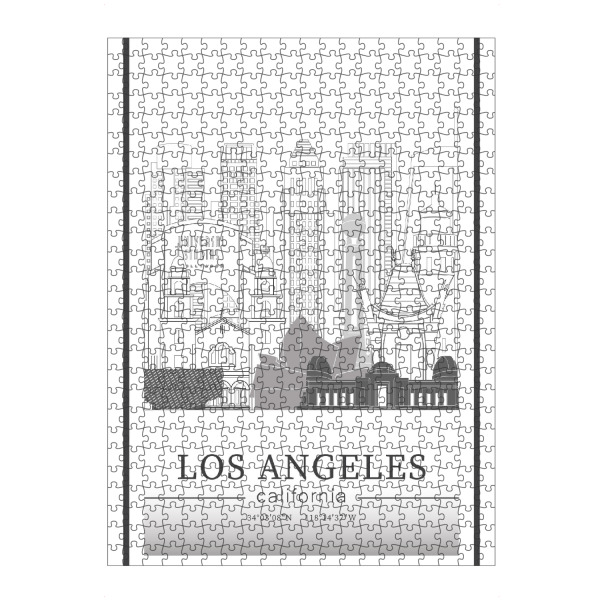 artboxONE Puzzle "Los Angeles skyline line art" artboxONE - Städte,Reise,Architektur,Städte / Los Angeles,Kartografie