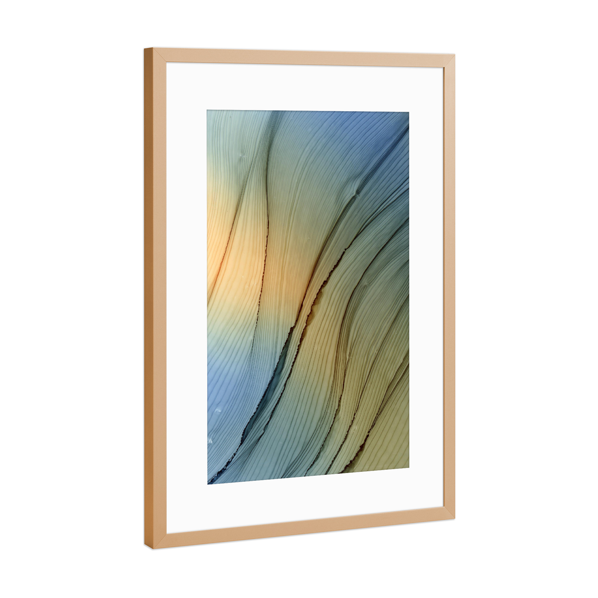 Poster mit Rahmen Kupfer "Nur Wellen - S" artboxONE - Abstrakt