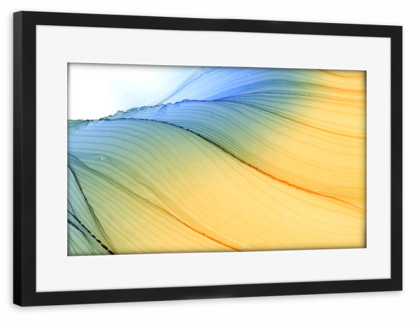 Poster mit Rahmen schwarz "Light-Gelb" artboxONE - Abstrakt
