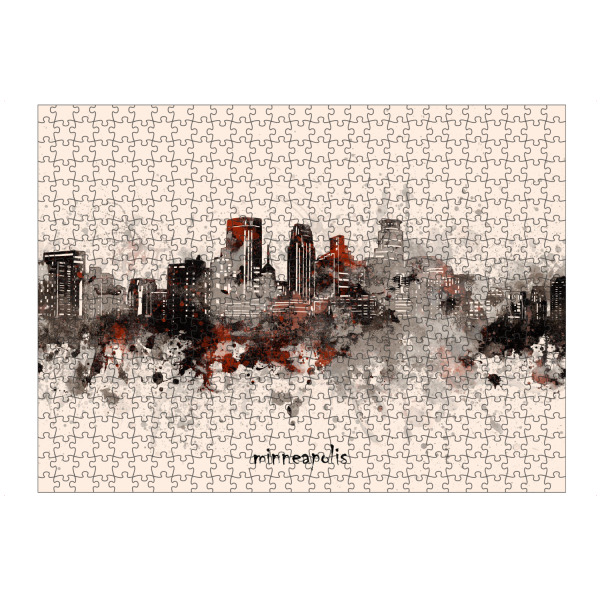 Puzzle Ravensburger "Minneapolis skyline artistic beige" artboxONE - Städte,Architektur