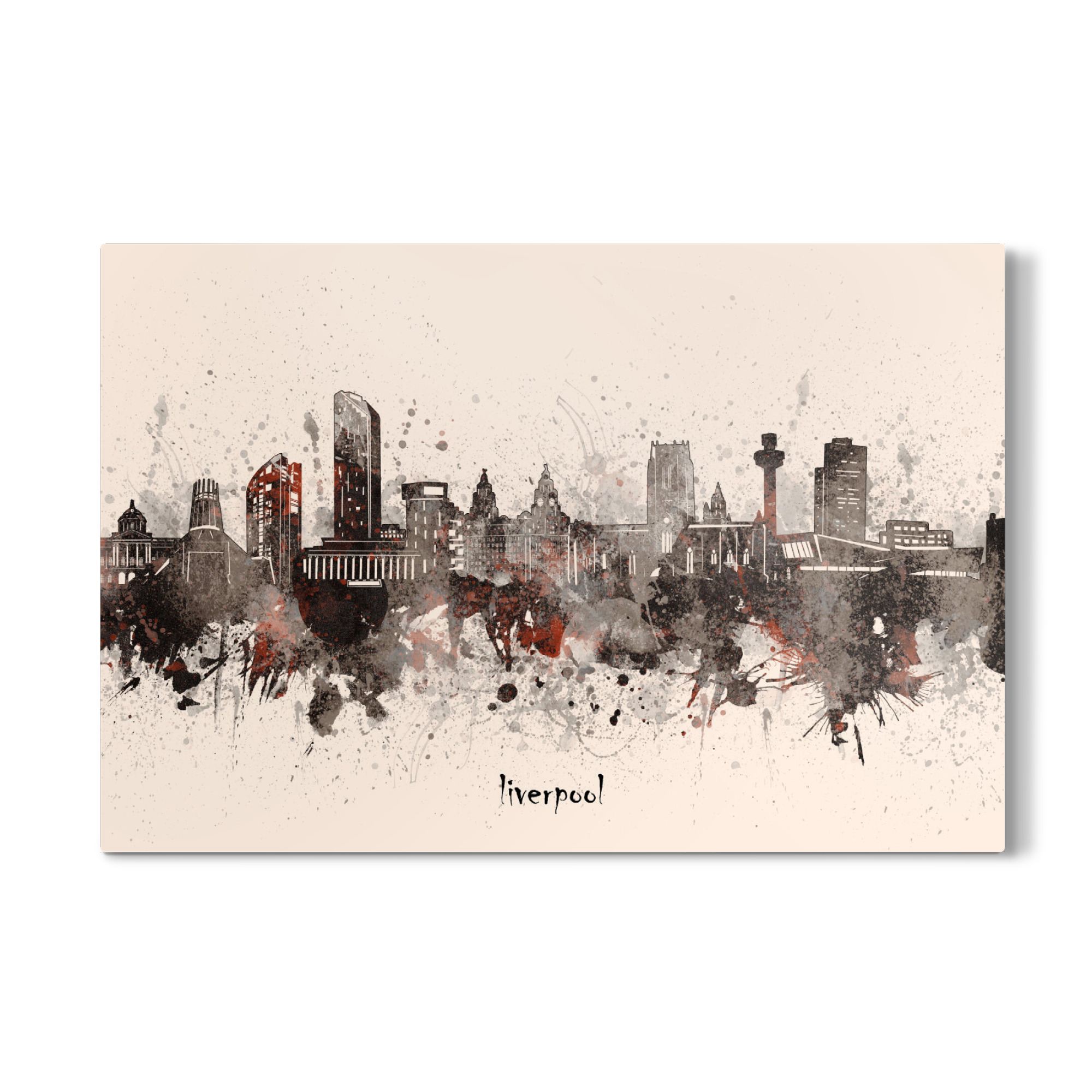 Galerie-Print "Liverpool skyline artistic beige" 75x50 cm artboxONE