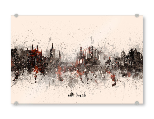 Acrylglasbild "Edinburgh skyline artistic beige" artboxONE - Städte,Reise,Architektur
