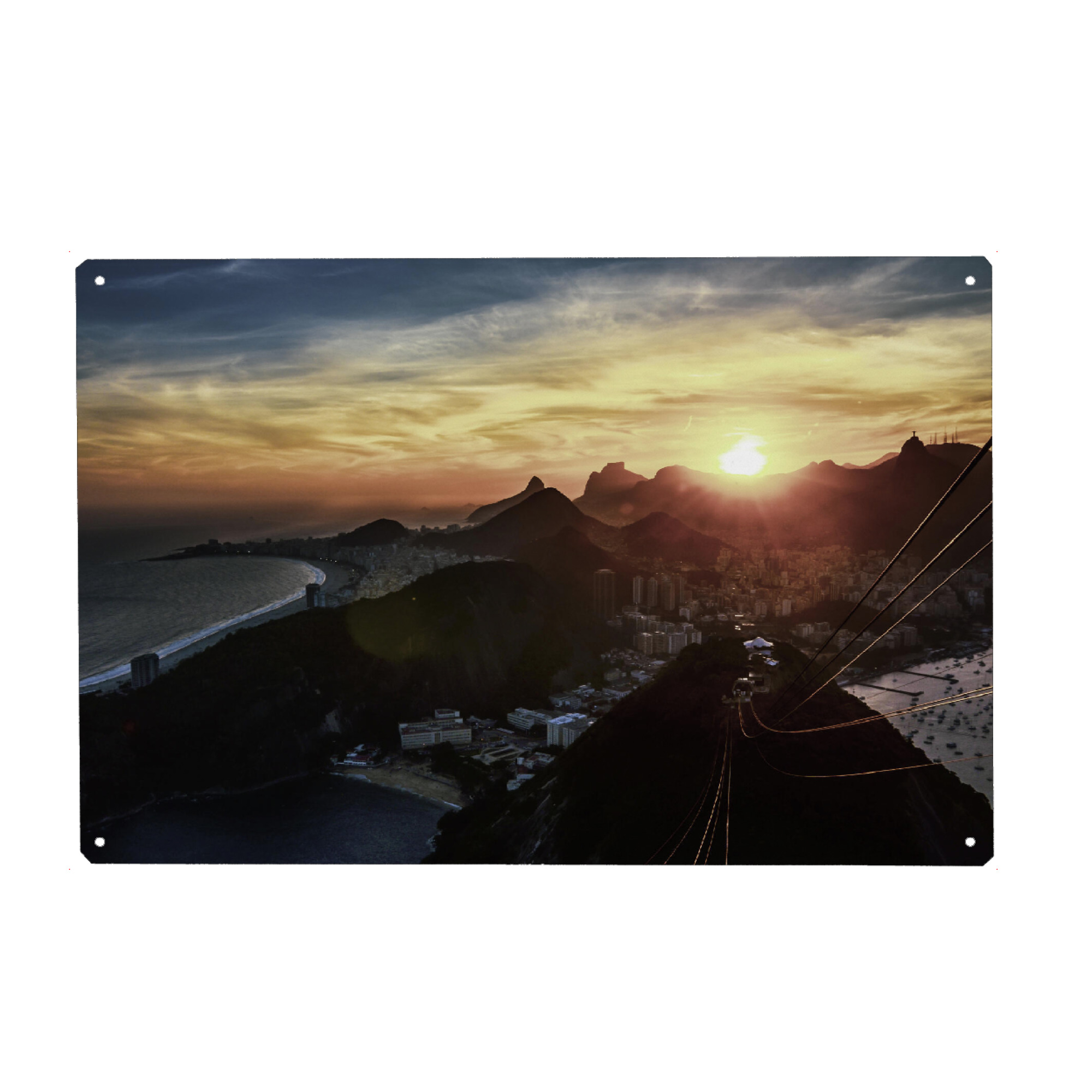 Metall Poster "Carioca Sunset" artboxONE - Reise,Städte / Rio de Janeiro