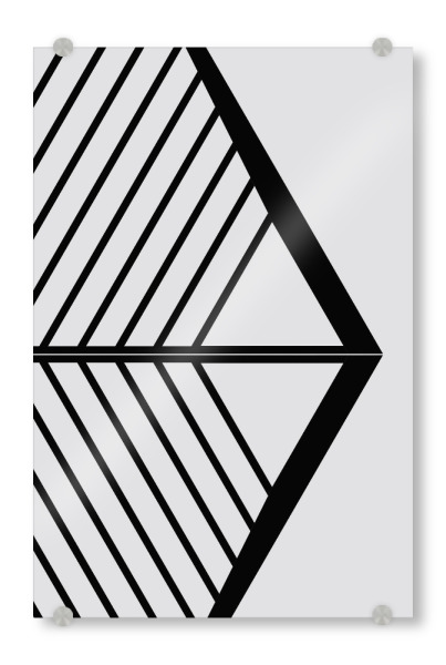 Acrylglasbild "Geomerty Line ART tri white black" artboxONE - Abstrakt,Schwarzweiß,Geometrie