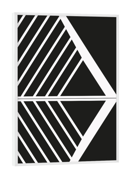 Poster mit weißem Rahmen "Geomerty Line ART tri black white" artboxONE - Abstrakt,Schwarzweiß,Geometrie